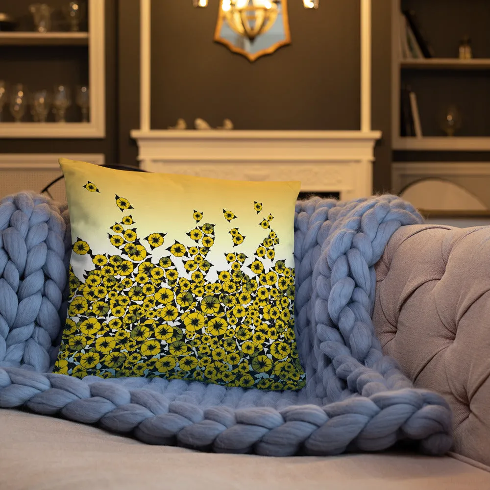 Yellow Bed of Roses designer Basic Pillow by John A. Conroy