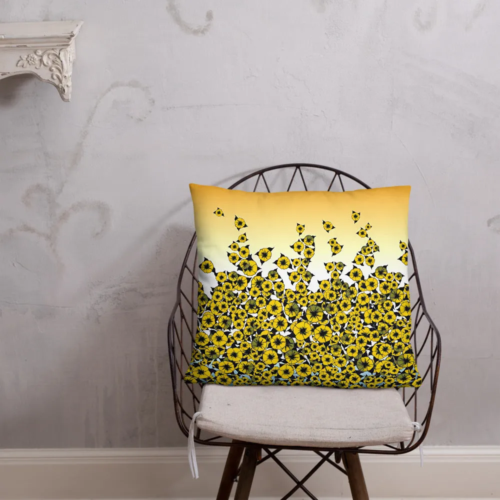 Yellow Bed of Roses designer Basic Pillow by John A. Conroy