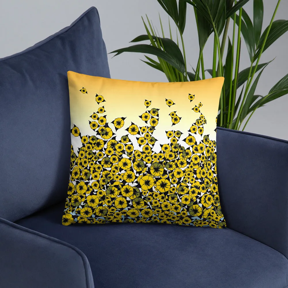 Yellow Bed of Roses designer Basic Pillow by John A. Conroy