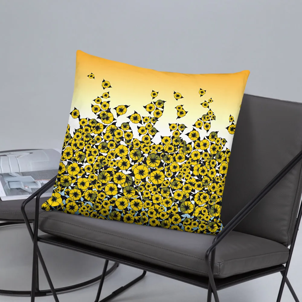 Yellow Bed of Roses designer Basic Pillow by John A. Conroy