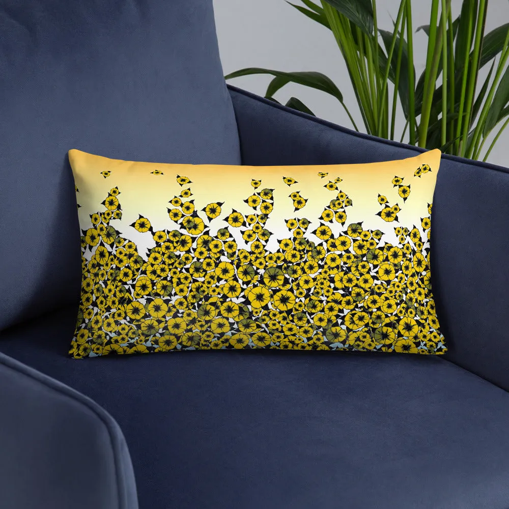 Yellow Bed of Roses designer Basic Pillow by John A. Conroy