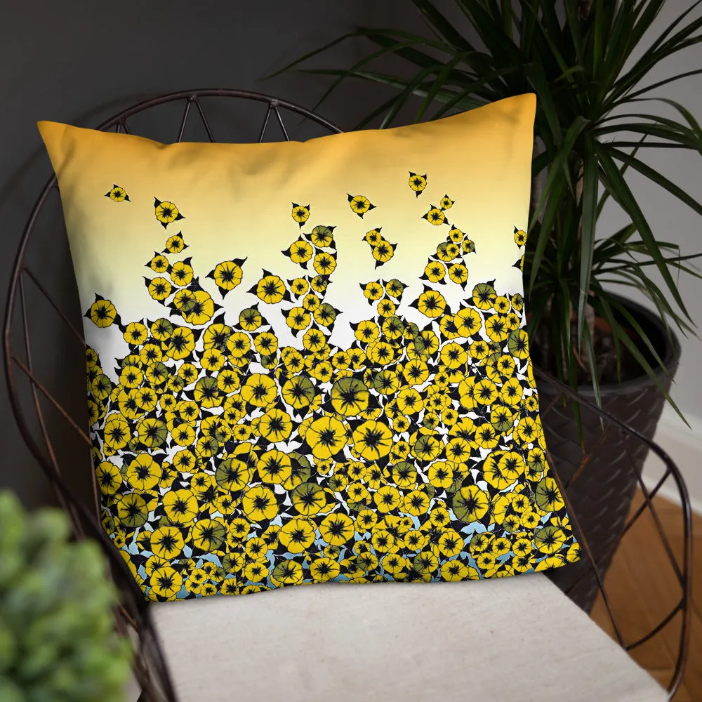 Yellow Bed of Roses designer Basic Pillow by John A. Conroy