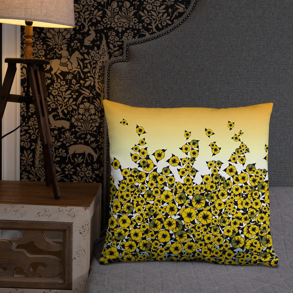 Yellow Bed of Roses designer Basic Pillow by John A. Conroy