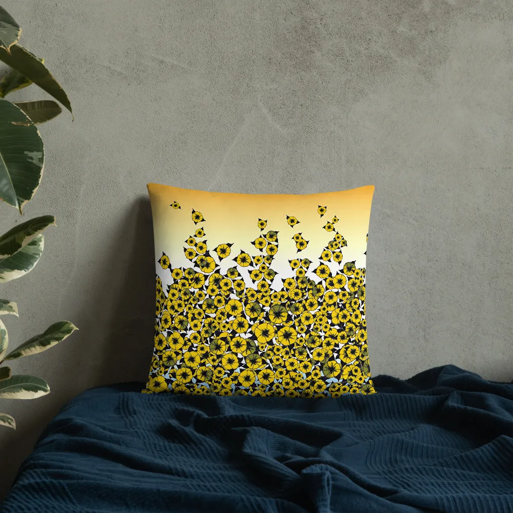 Yellow Bed of Roses designer Basic Pillow by John A. Conroy