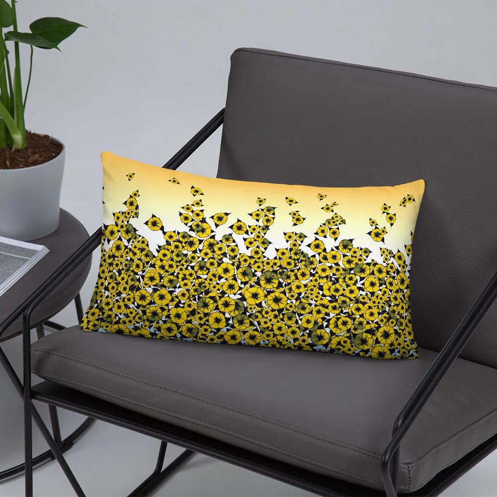 Yellow Bed of Roses designer Basic Pillow by John A. Conroy