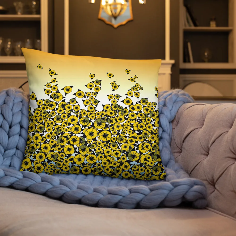 Yellow Bed of Roses designer Basic Pillow by John A. Conroy