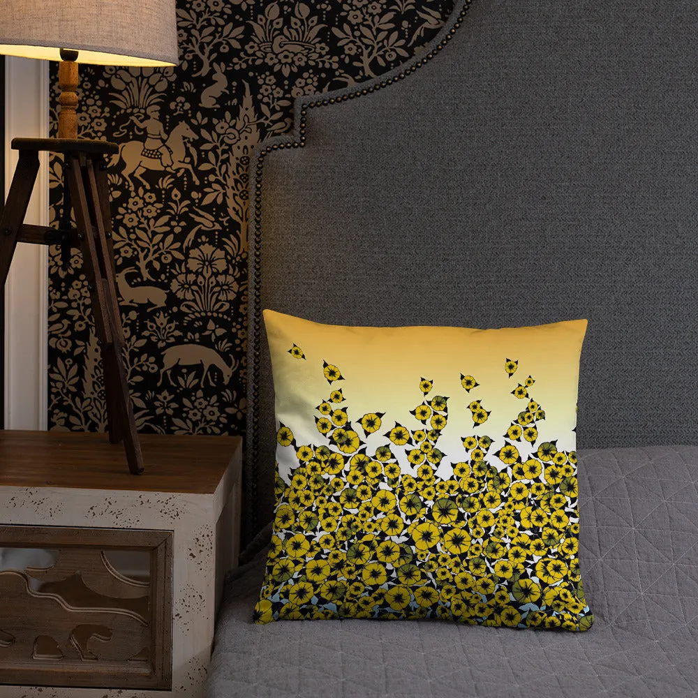 Yellow Bed of Roses designer Basic Pillow by John A. Conroy